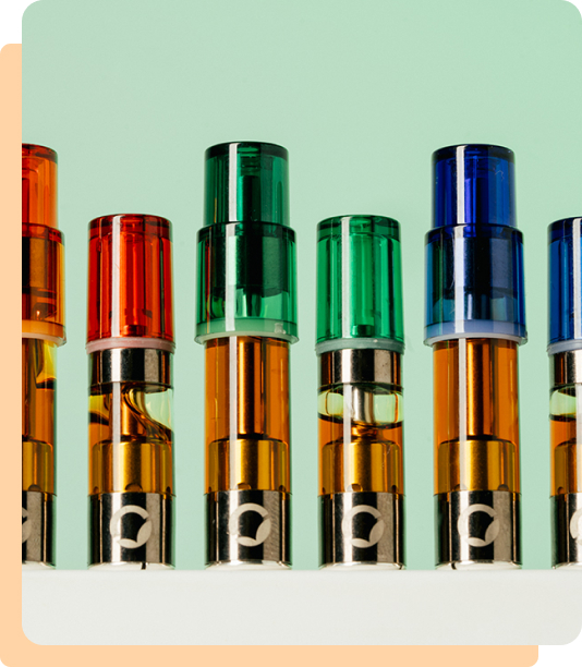 Airo Vape Cartridges in Red, Green, Blue