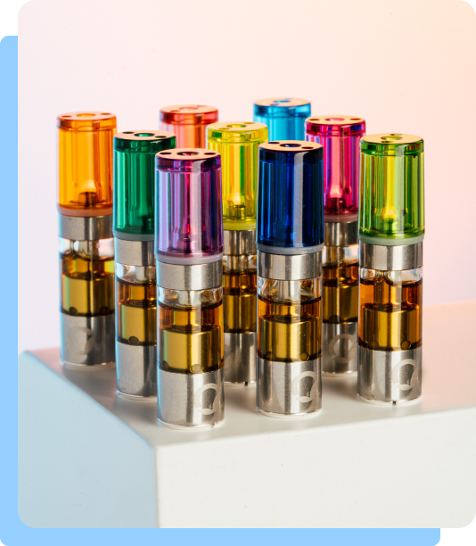 Airo Rainbow Vape Cartridges Standing on Table